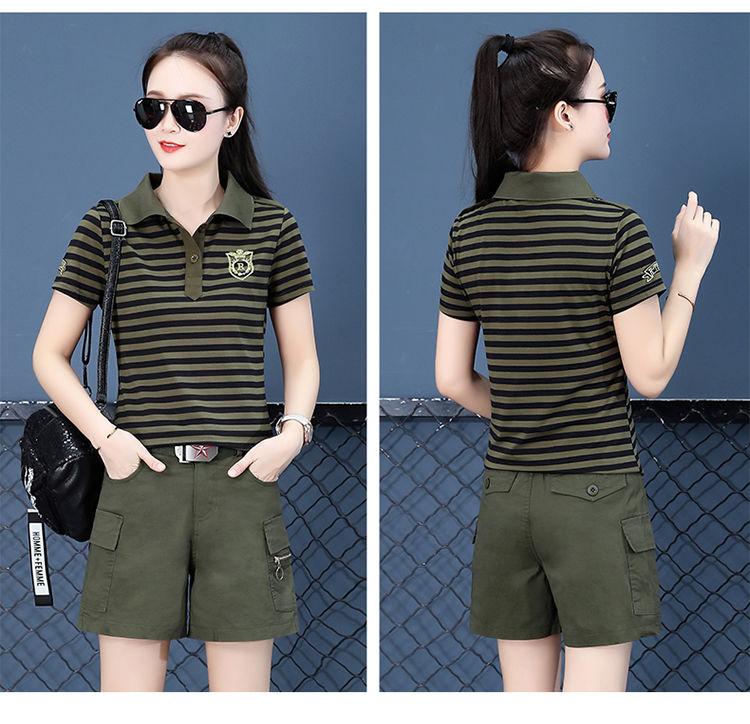 Product Introduction of Quần Soóc Rằn Ri, Dành Cho Nữ, Mỏng Mùa Hè, Trang Phục Bảo Hộ Lao Động, Bó Sát, Mặc Ngoài Trời, Cỡ Nhỏ Tay Ngắn, Thể Thao Thường Ngày 12