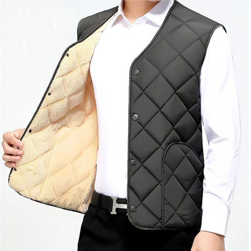 Product Introduction of Áo Ghi Lê Nam, Trung Người Già Và Cao Tuổi, Mặc Mùa Thu Và Mùa Đông, Hàng Mới Về, Lót Lông Cừu, Dày Dặn, Ngoại Cỡ, Thích Hợp Cho Bố, Phong Cách Trung Người Già 19