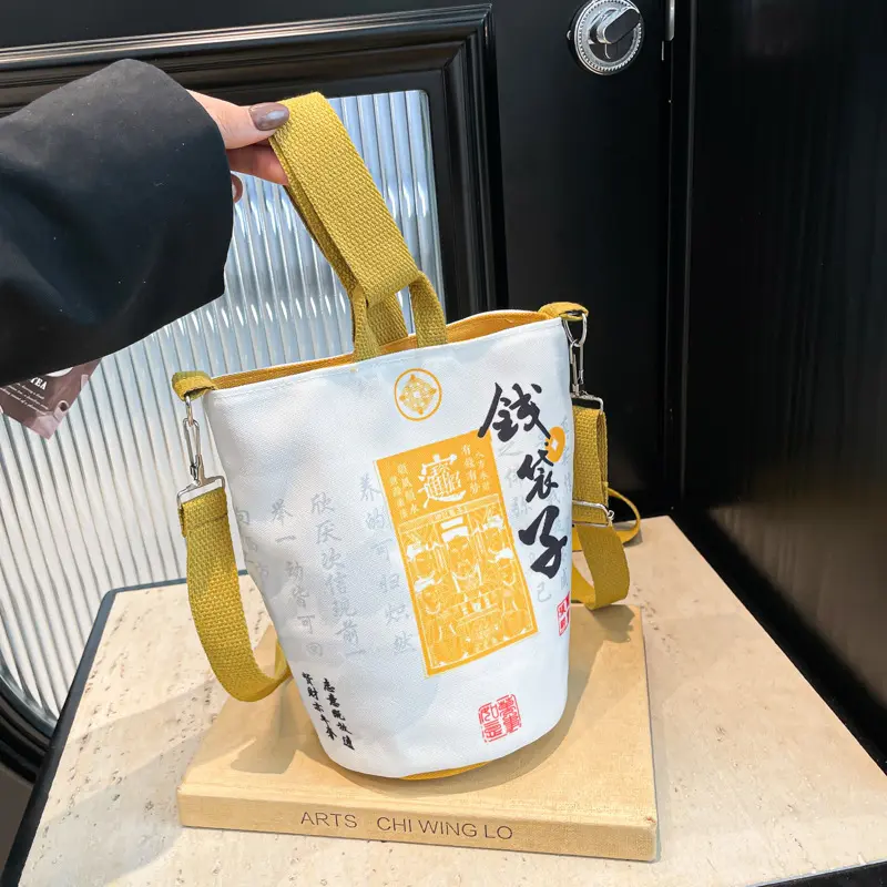 Túi Tiền Lingyin, Túi Bucket, Chất Liệu Vải Bố, Túi Túi Xách Đeo Vai Nữ, Du Lịch Thường Ngày Túi Vải Cùng Phong Cách, Xu Hướng Năm 2025