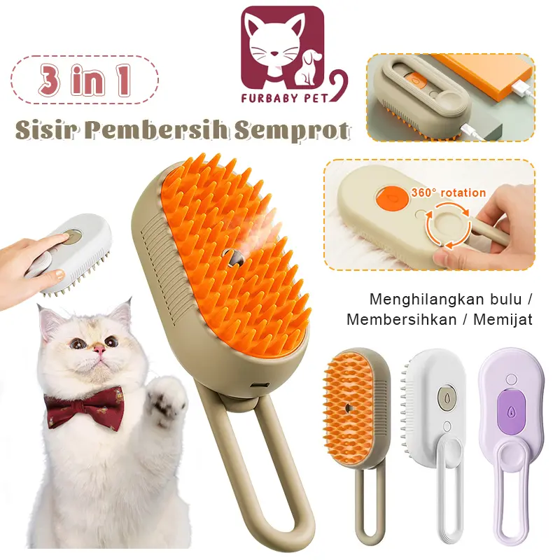 Sisir Semprot Silikon Kucing Sisir Uap Hewan Peliharaan Sisir Mandi Anjing Pijat Hewan Peliharaan Perawatan Hewan Peliharaan