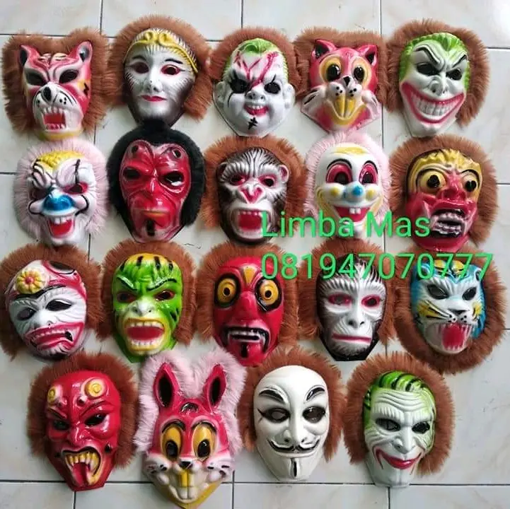 GROSIR TOPENG BULU 20 PCS / GROSIR TOPENG SPON 20 PCS / GROSIR TOPENG KARAKTER 20 PCS TERMURAH TERLARIS COD 0