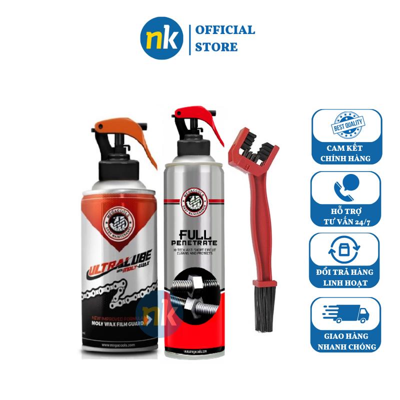 Combo Chai xịt vệ sinh sên rửa sên bảo dưỡng sên xích sên phốt cao su MEGACOOLS chất lượng tốt - chọn nhiều phân loại hàng Phụ Tùng