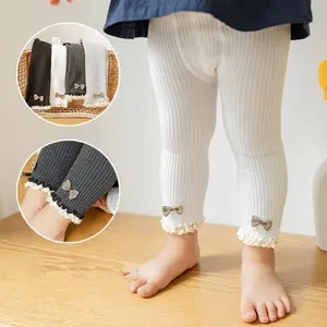 BOBOHO - Legging Anak Bayi Perempuan Ala  Motif Rufle Pita Bahan Katun Cewek