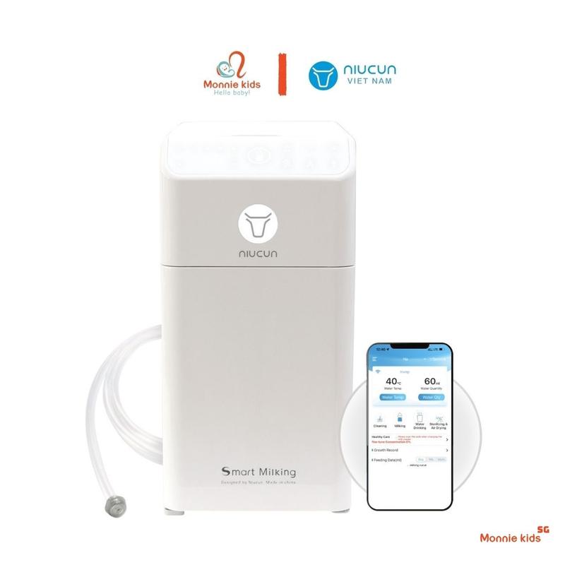  Máy pha sữa tự động cho bé Niucun Pro Đức máy pha sữa tiệt trùng sấy khô tia UV - Monnie Kids 