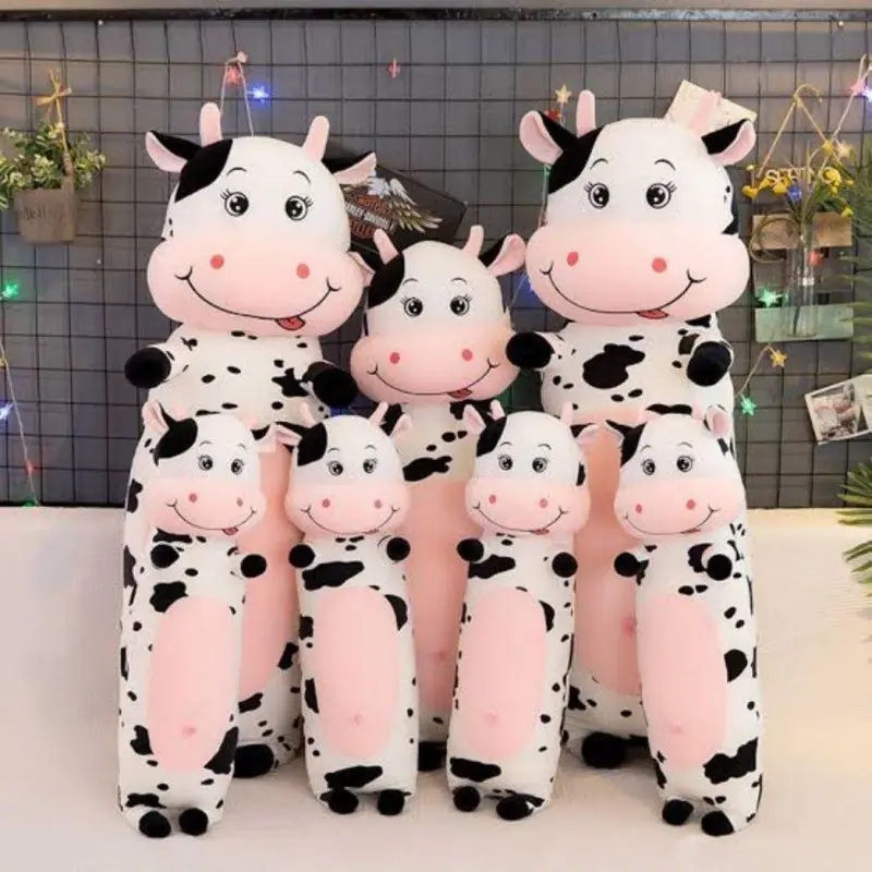 Boneka Guling Sapi Bahan Plush Import 80cm Dan 60cm Lembut Halus Mainan anak Lucu Cowok Cewek Dolls Toys 0