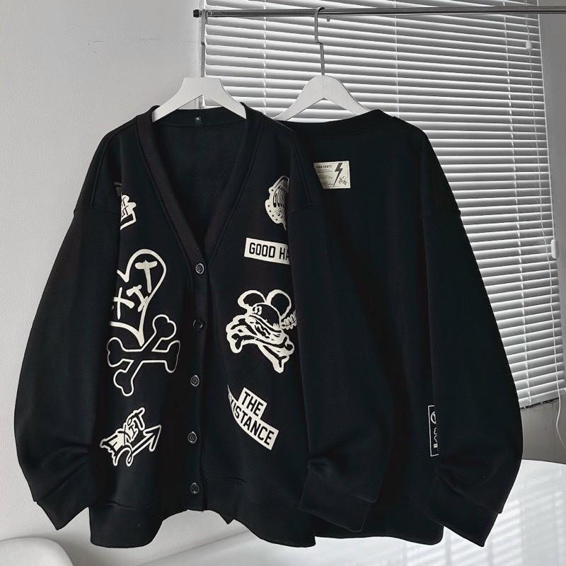 Áo khoác nỉ cardigan GOOD hình in nổi Jacket Menswear 0