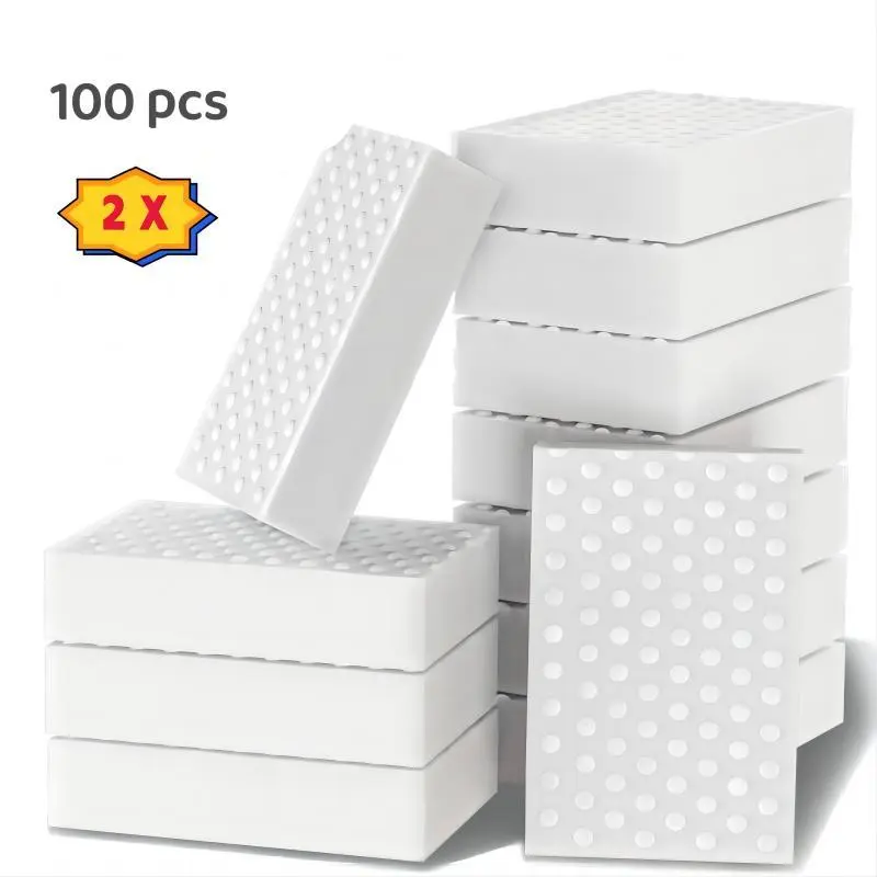 Magic Sponge, 10/30/100pcs Disposable Cleaning Sponge, Durable Melamine Sponge, Household Cleaning Tool for Kitchen, Bathroom, Bathtub, Sink, Furniture, Wall Cleaner 0