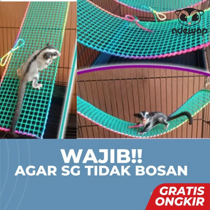 Jembatan Panjatan Hammock Jaring Mainan Hewan Sugar Glider Tupai 2