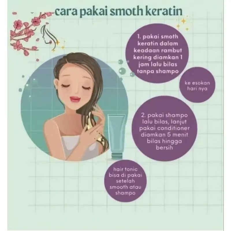 [BPOM] PINK SMOTH SMOTING KERATIN RAMBUT 100ML 1