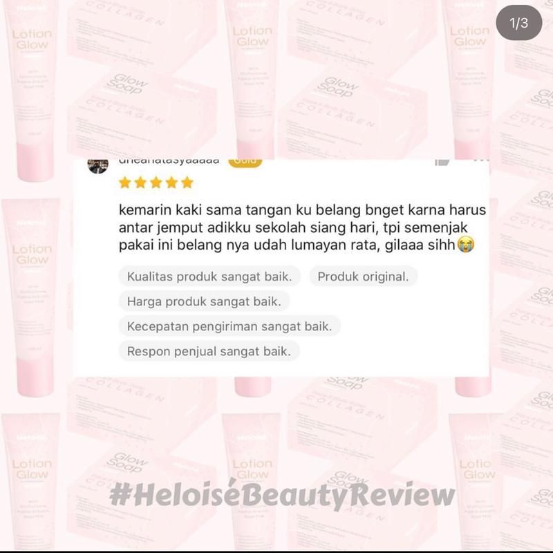 Glow Soap Collagen Heloise Beauty (Sabun pemutih collagen, jerawat punggung, bekas luka) BPOM Mencerahkan 3