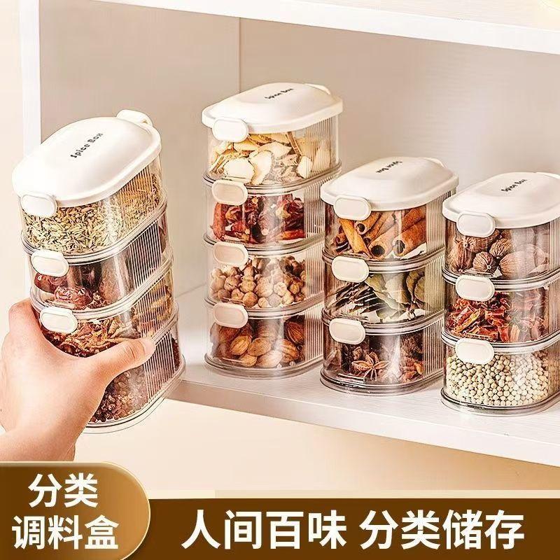 Product Introduction of Spice Storage Box Seasoning Jar Household Kitchen High-end Sichuan Pepper Aniseed Seeds Seasoning Food-grade Storage Box Sealed Jar 1