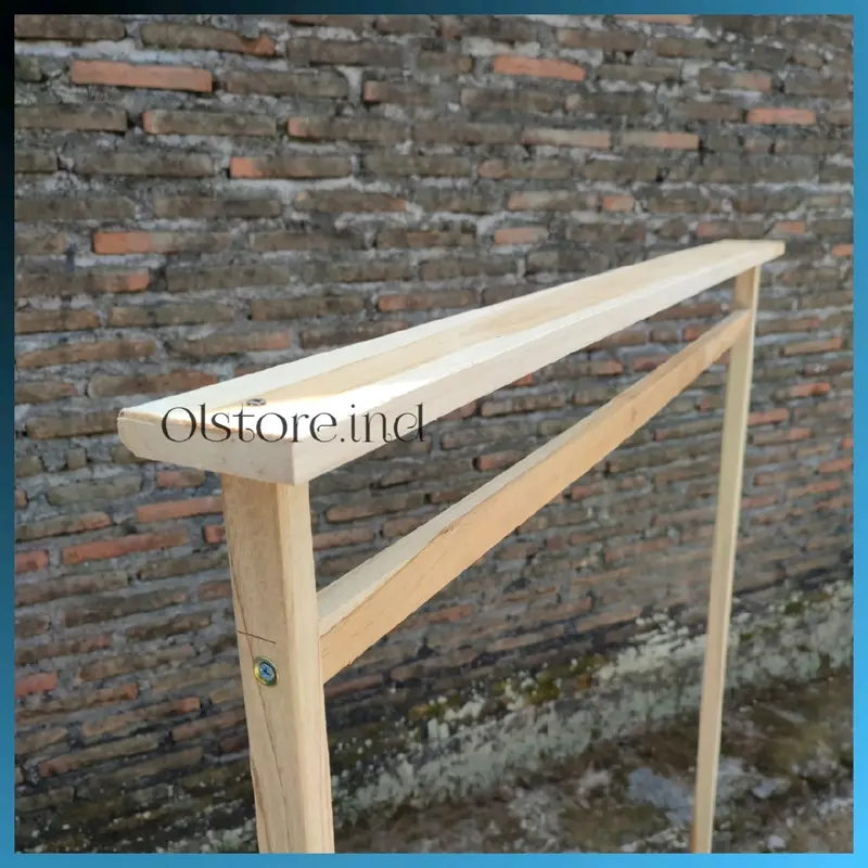 stand hanger kayu premium gantungan baju  jemuran baju simpel estetik premium kualitas bintang anti karat dan peyok Pakaian 6