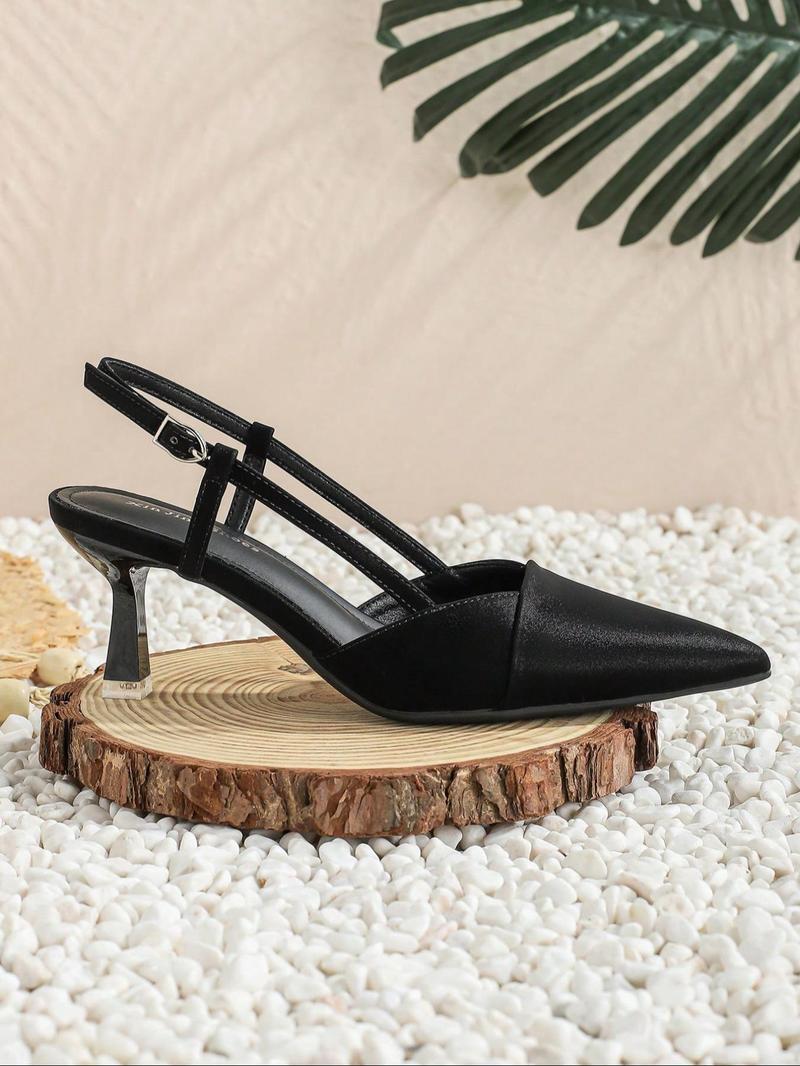 Product Introduction of Women's Minimalist Solid Color  Heels, Fashionable Pointed Toe High Heel Shoes for Party, Daily Clothing Decor for Women & Girls, Classy 8