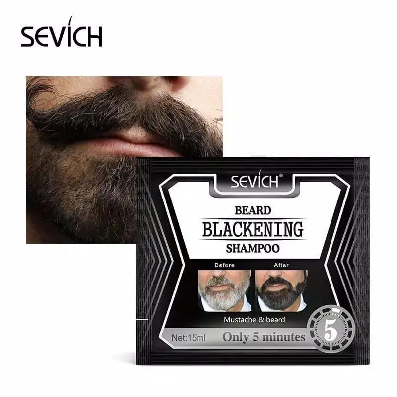 SEVICH Cat Pewarna Kumis Jenggot Sevich Beard Blackening Shampoo Kering Brown Sisir