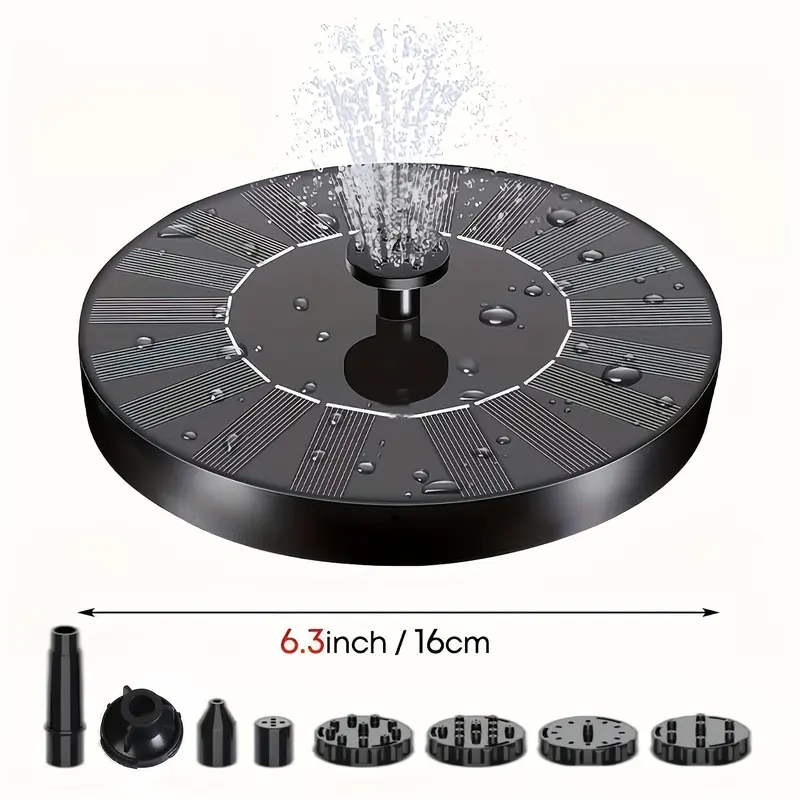 Solar Powered Fountain Pump, Outdoor Solar Bird Bath Fountain, Independent Floating Fountain, Suitable for Garden, Pond, Pool, Garden, Fish Tank, Decor 1