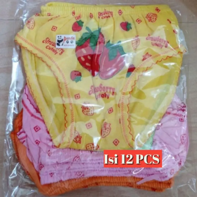 ISI 12PCS Celana Dalam Anak Cewek STRAWBERRY / Cd Anak Murah / Cd Anak Perempuan usia 3-8 th lusinan 0