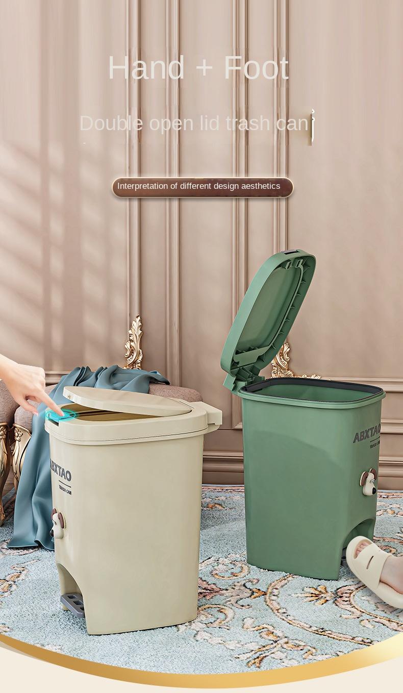 Product Introduction of 2025 New Trash Can for Home Bathroom Toilet with Lid Kitchen Large Capacity Living Room Light Luxury Pedal Commercial Use 0
