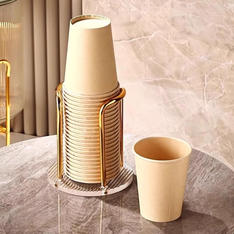 Acrylic Disposable Cup Holder Storage Shelf Water Tea Cups Dispenser Storage Rack For Home & Office 1