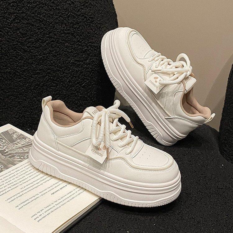 Giày thể thao nữ phối màu bản dây thừng đế cao 5cm kiểu dáng Hàn Quốc