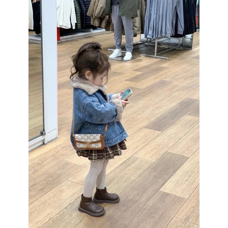 Áo Khoác Denim Lót Lông QCCC cho Bé Trai và Bé Gái