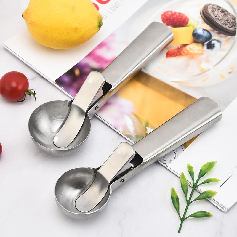 Product Introduction of Stainless Steel Multifunctional Iced Cream Spoons Non-Stick Fruit Ice Ball Maker Watermelon Ice Cream Spoon Tool Sugar Spoons 2