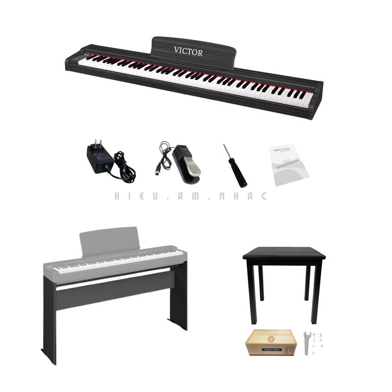 VICTOR VT 02 PIANO - ĐÀN PIANO ĐIỆN 88 PHÍM CHUYÊN NGHIỆP - TẶNG KHOÁ HỌC ĐÀN ONLINE & PHỤ KIỆN