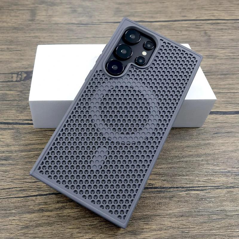 Product Introduction of Luxury Dissipate Heat Plastic Case For Samsung Galaxy S25 S24 S23 S22 Ultra Plus S 24 23 22 S24Ultra For Magsafe Charge Cover 5