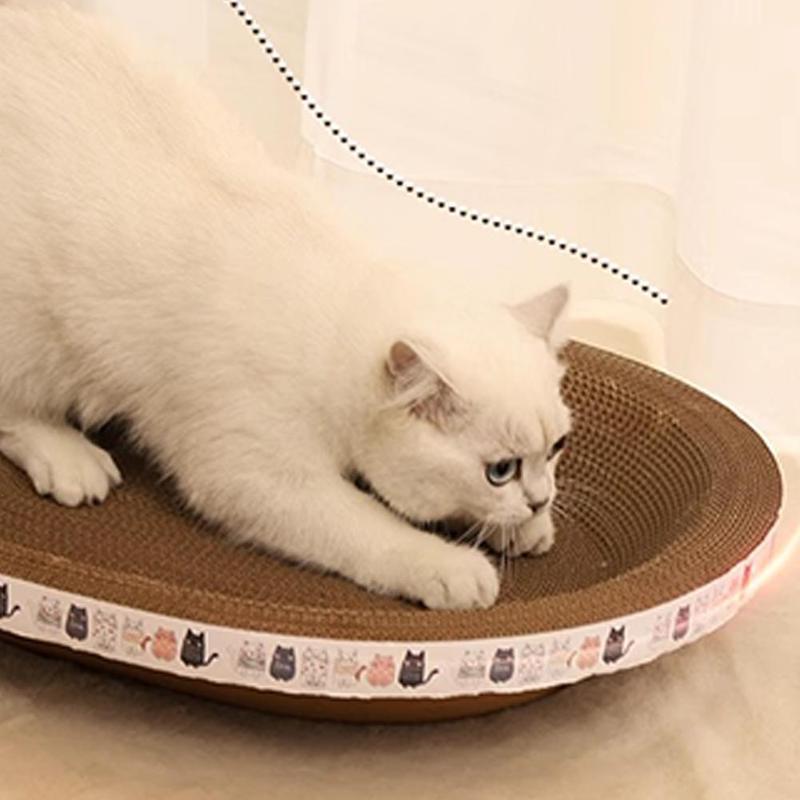 Nệm Bảng Cào Móng Cho Mèo, Đồ Chơi Móng Vuốt Mài Hình Bầu Dục Tròn, Thích Hợp Cho Mèo, Chống Mài Mòn, Thích Hợp Làm Giường Cho Mèo, Phụ Kiện Cho Mèo 7