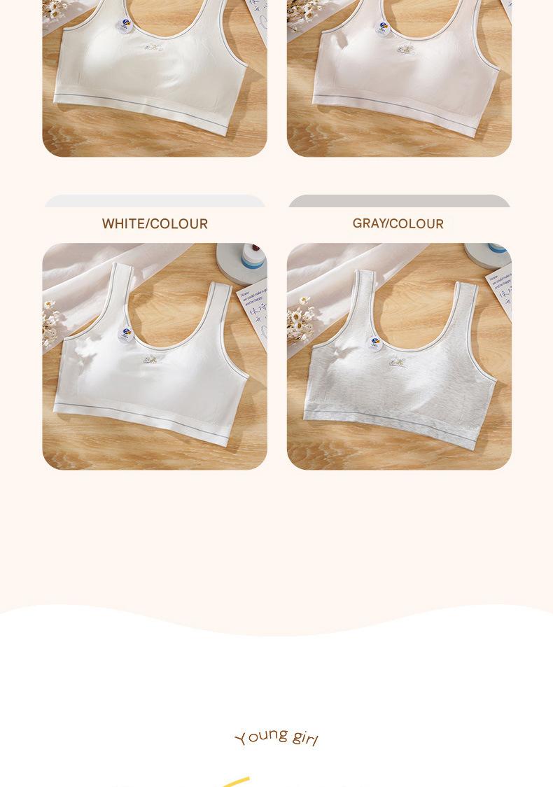 Product Introduction of Seamless broad-shouldered teenage girls undershirt developmental large plus fat comfortable soft anti-bump point without steel ring fixed cup underwear 18