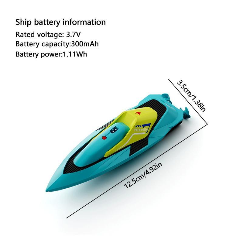 Product Introduction of 2.4G Mini Remote Control High Speed Boat, 1 Set Double Spiral Pulp RC Water Racing Boat, Waterproof Pool Toy for Outdoor Fun 1