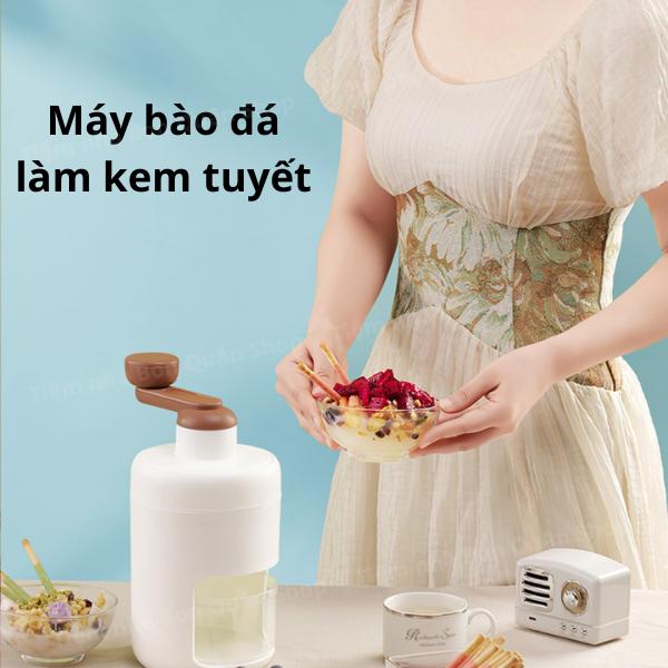  Máy bào đá làm kem làm chè mini Máy xay đá tuyết xoay tay 