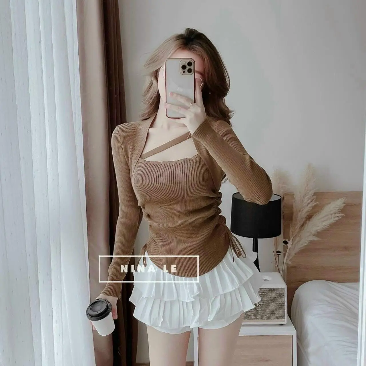 [MIỄN SHIP] Áo Gân Kiểu Hot Girl Cổ Vạt Dây Chéo Rút Dây 2 Bên Eo  Women TTKXA0288 Top Shirt