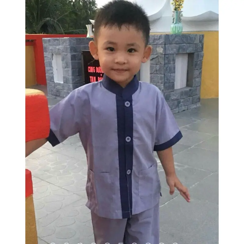 Đồ Lam Đi Chùa Cho Bé Trai # Lãnh Tụ Phối Bé Trai Gái # Đồ Bộ Bé# Quần Áo Bé Jean Sơ Mi 3