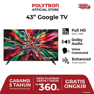 POLYTRON Smart Cinemax Google TV 43 inch PLD 43RG9059 Bisa cod