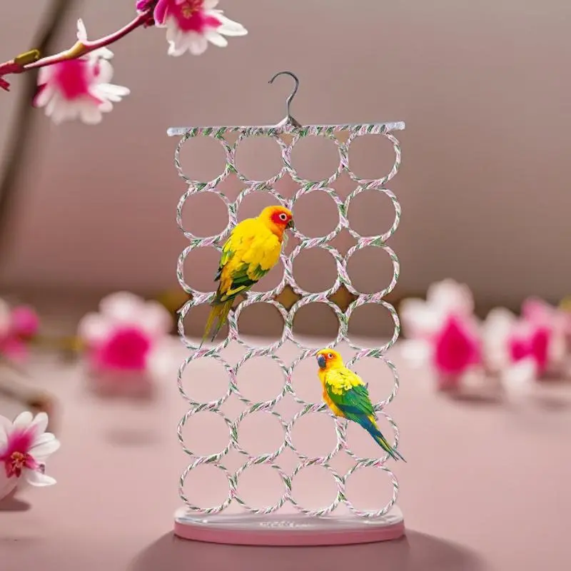 Random Color Bird Climbing Rope Net Toy, 1 Count Bird Rope Perch Swing, Ladder Rope Bridge Hanging Hammock, Small Animal Activity Toy for Gerbil, Parrot, Bird