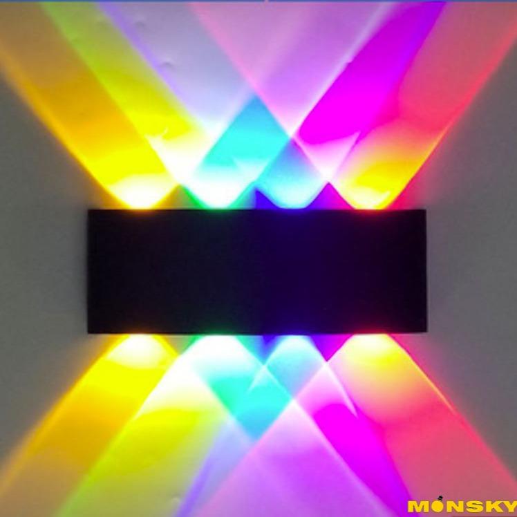 Đèn hắt tường rọi MONSKY RGB nhiều màu vỏ nhôm đúc chuẩn 6,8 tia ánh sáng độc đáo đẹp mắt