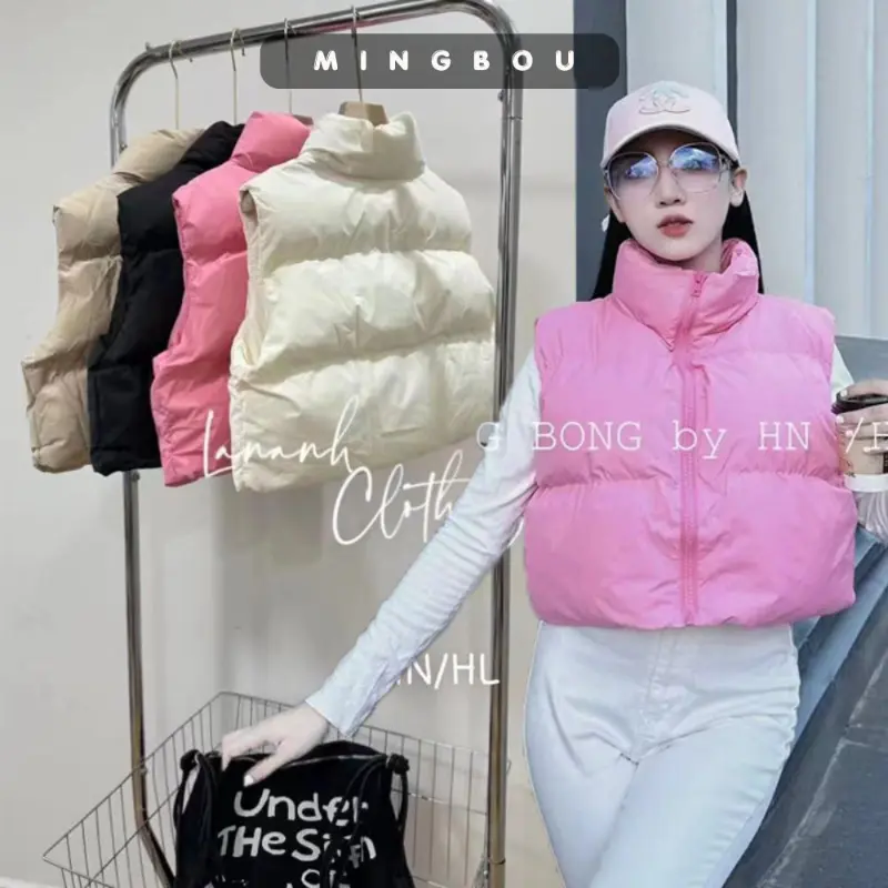 JODEHSHOP Áo phao gile nữ croptop DÀY DẶN hàng Quảng Châu màu mới cực HOT, Áo khoác phao nữ croptop, PHAO NỮ CROPTOP GILE MINGBOU