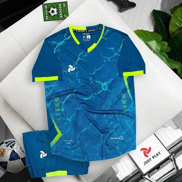 BỘ QUÀN ÁO BÓNG ĐÁ JUSTPLAY CROSS II - THIẾT KẾ ĐẸP MẮT LOGO IN NỔI, THOÁNG KHÍ, THOẢI MÁI HOẠT ĐỘNG - CÓ IN TÊN THEO YÊU CẦU Top Quần xl đầy màu sắc  Sport 5