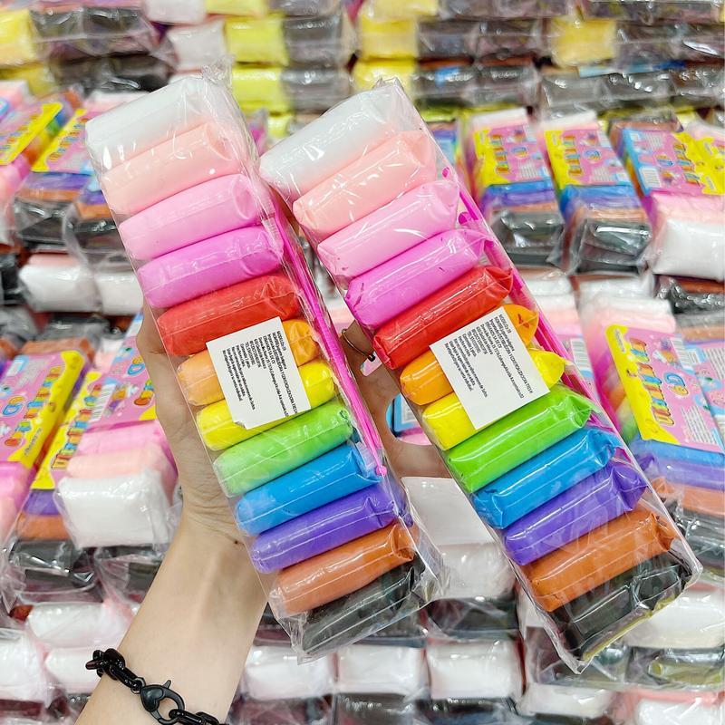 (BỊCH TO ĐẾN 10 GRAM )Đất sét tự khô , lốc 12-24-36 màu đất nặn , softclay - đất sét tạo hình tự cứng lại 1