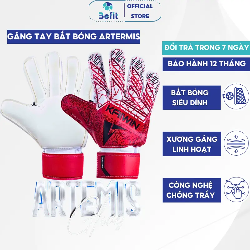 Găng tay thủ môn có xương chính hãng Kaiwin Artemis Giá Rẻ, Găng tay chụp bóng siêu dính chất lượng tốt 0