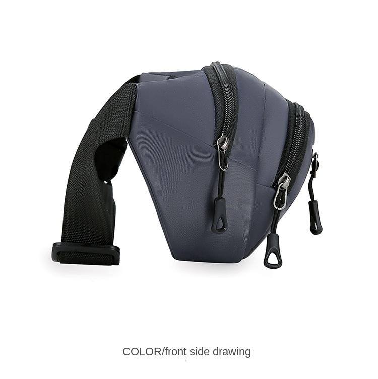 Product Introduction of Solid Color Men Chest Bag Outdoor Sports Waist Pack For Boys Multi Layered Design Crossbody Bags 19