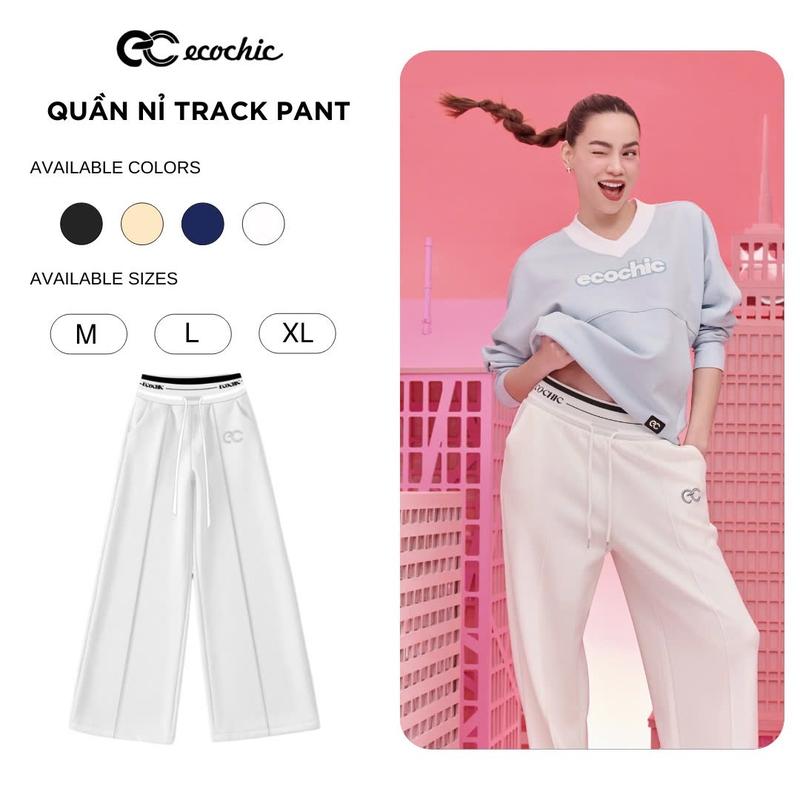 Quần Dài Form Rộng ECOCHIC DELINE B074 Track Pant Bo Dệt Local Brand Nam Nữ Unisex Chất Liệu Cao Cấp Thể Thao Dễ Phối Đồ