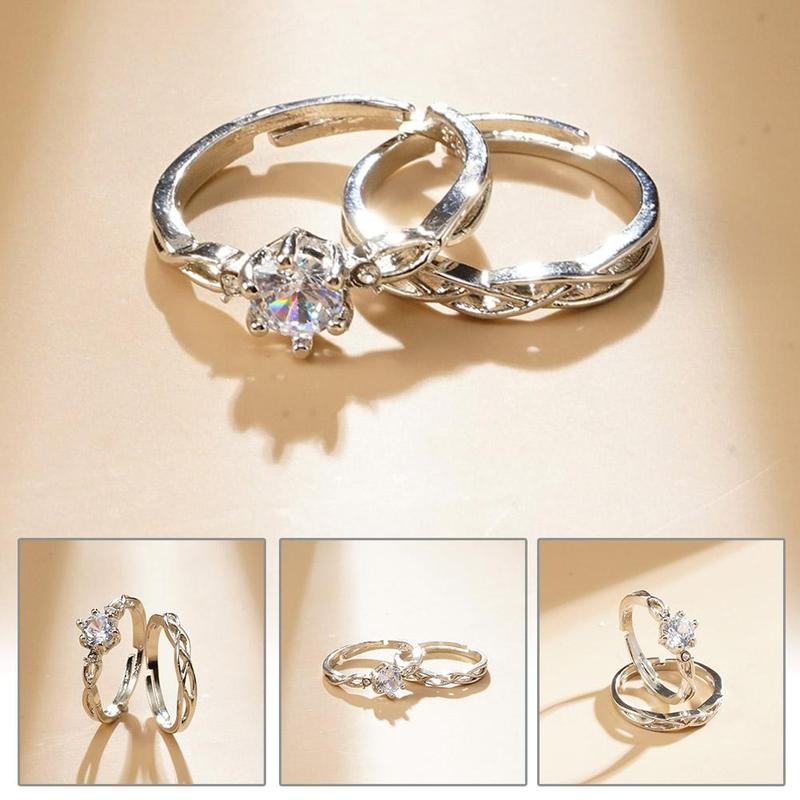Couple Rings Adjustable Wedding Rings For Women Men Romantic - TikTok ...