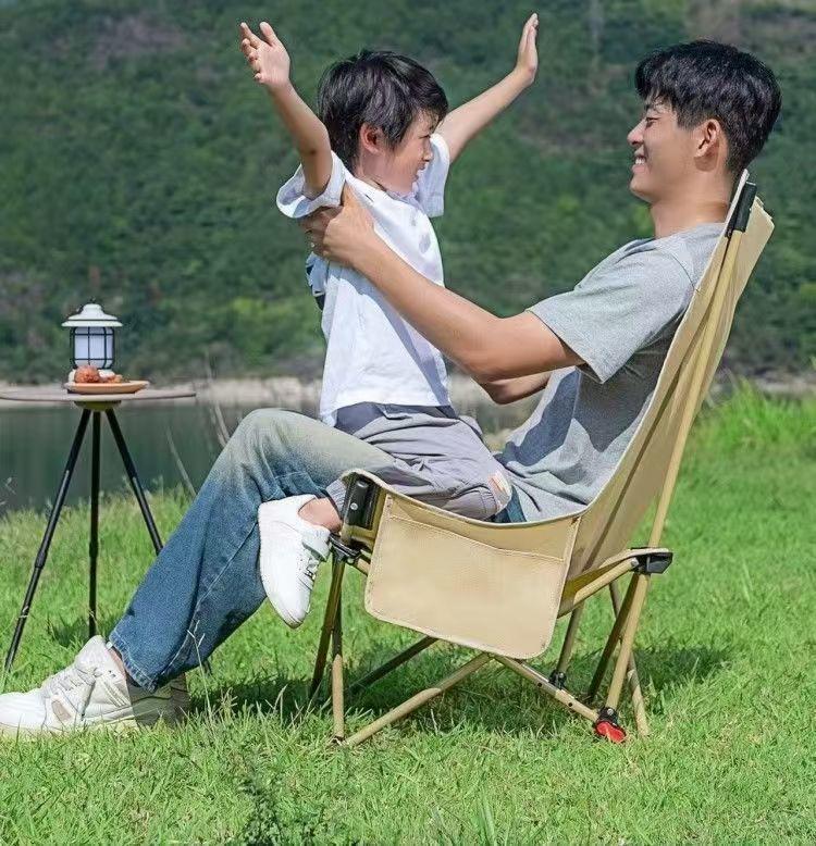 Product Introduction of Outdoor Folding Chair Moon Chair ThreeGear Adjustable Recliner Picnic Portable Camping Chair Folding Chair Lunch Break Beach Chair 9