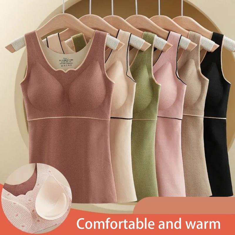 Áo Vest Giữ Nhiệt, Dành Cho Nữ, Mùa Thu Và Mùa Đông, Nhồi Bông Dày Dặn, Không Tay, Cổ Chữ V, Dáng Ôm, Có Đệm, Áo Chui Đầu, Mềm Mại, Không Dây, Quần Lót Co Giãn, Áo Ba Lỗ 0