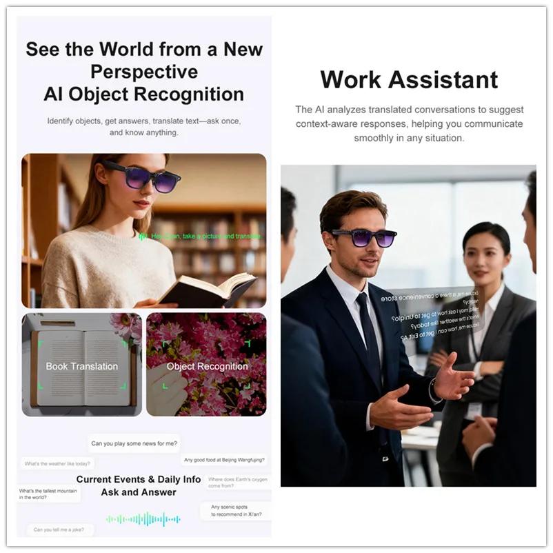 3in1New Smart Glasses AI 8K Camera Bluetooth Call Voice Assistant Music Player Translate Multifunctional Photochromic HD Glasses - Image 2