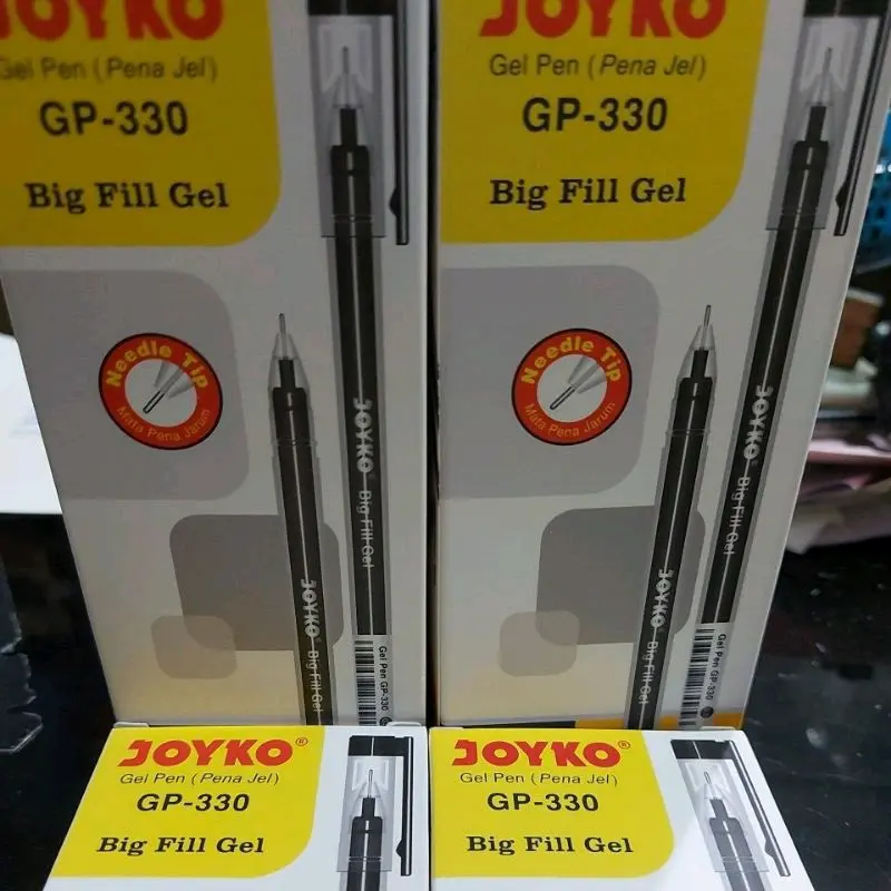 ( 1 Lusin = 12 Pcs ) Gel Pen Pulpen Joyko GP-330 Big Fill Gel 0.5 mm 3