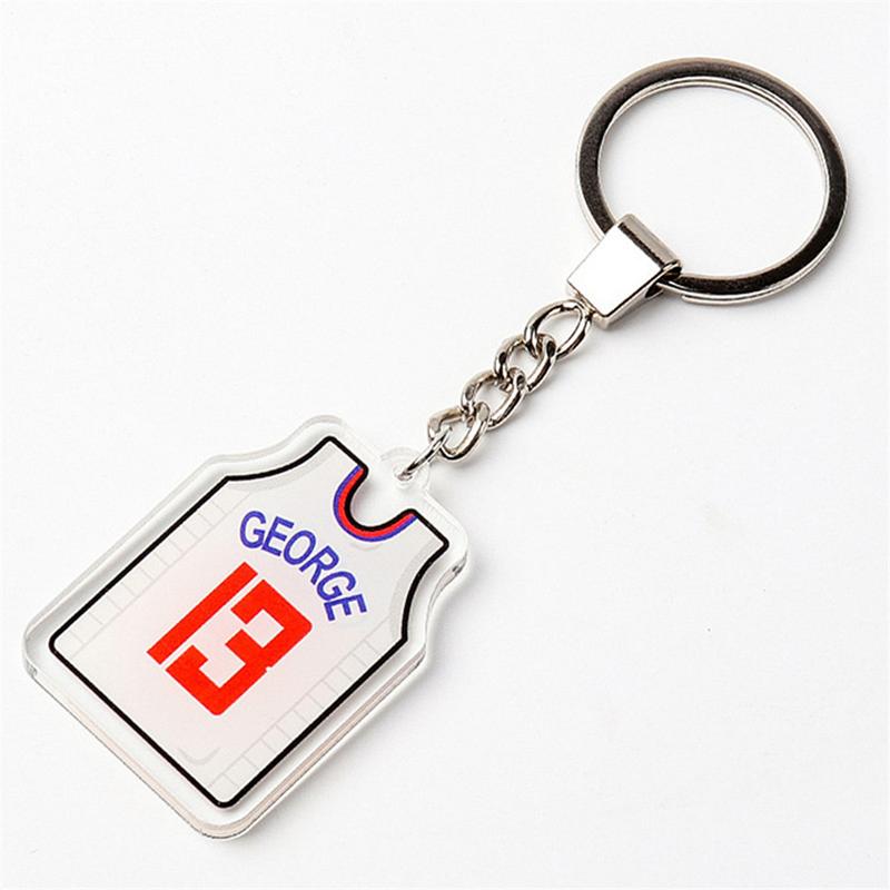 Product Introduction of Printed On Both Sides Jersey Shape Keychain Charms Sports Key Rings Basketball Fan Trinket Souvenir Accessories Gifts 26