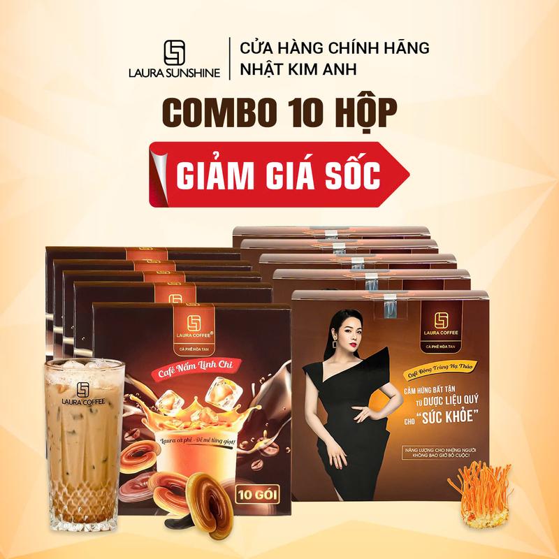 [GIẢM GIÁ KHÔNG QUÀ] Combo 10 Hộp Cà phê Laura Coffee Nhật Kim Anh ( 10 hộp x 10 gói)