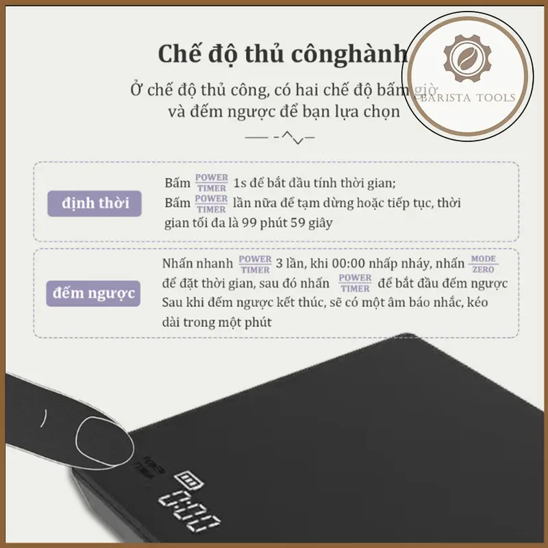 Cân cà phê điện tử màn cảm ứng thông minh  3kg/0.1g | Scale Coffee 5